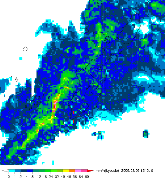 気象レーダー画像