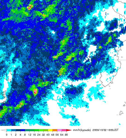 気象レーダー画像