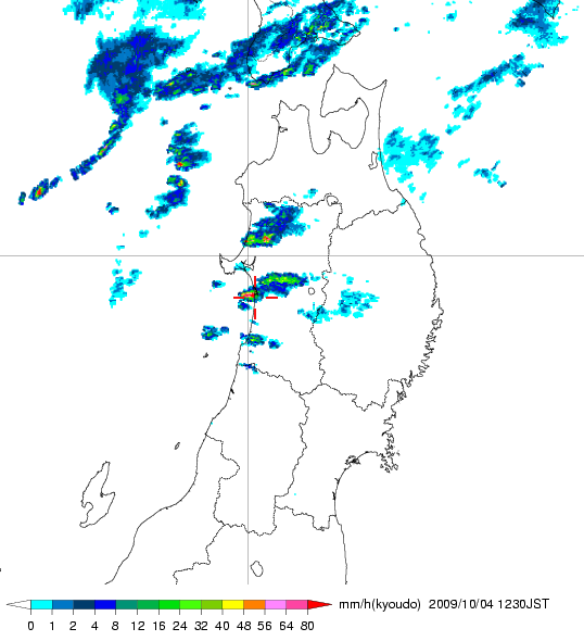 気象レーダー画像