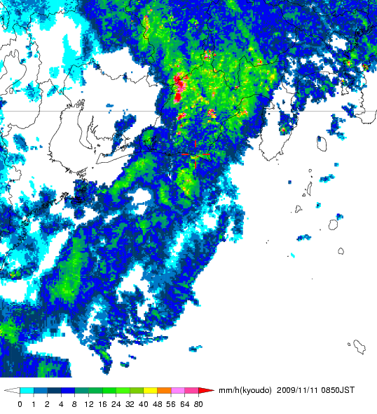 気象レーダー画像