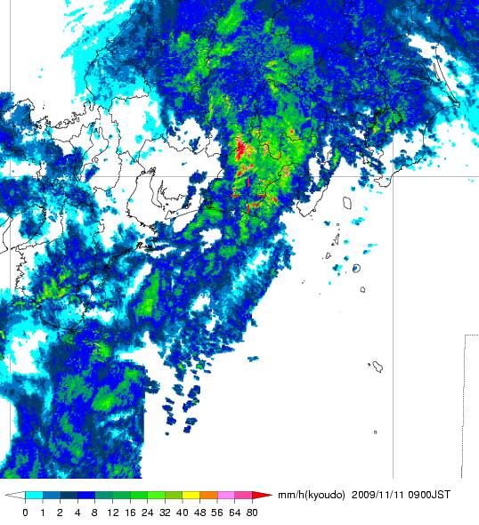 気象レーダー画像