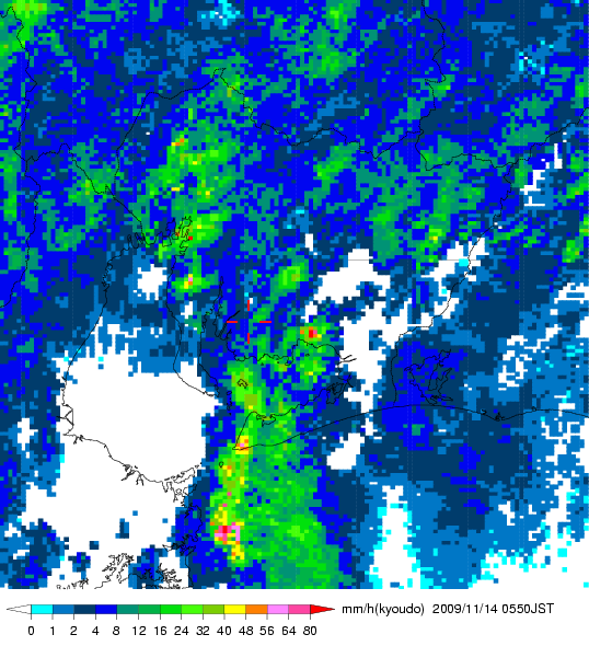 気象レーダー画像