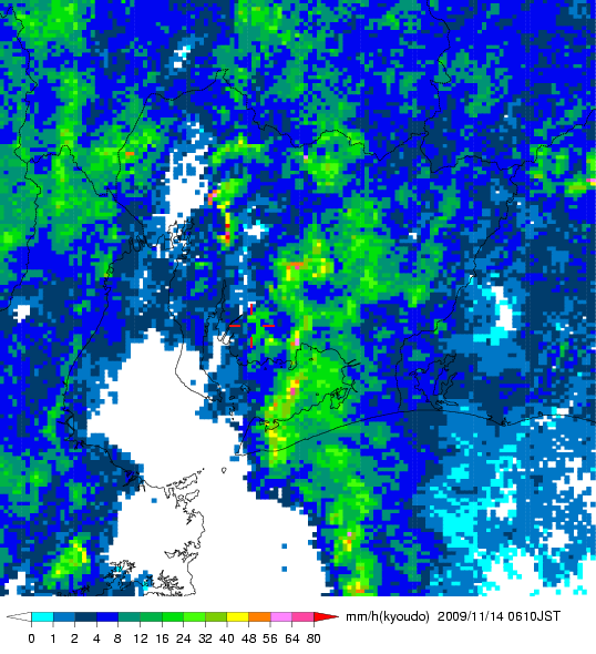 気象レーダー画像