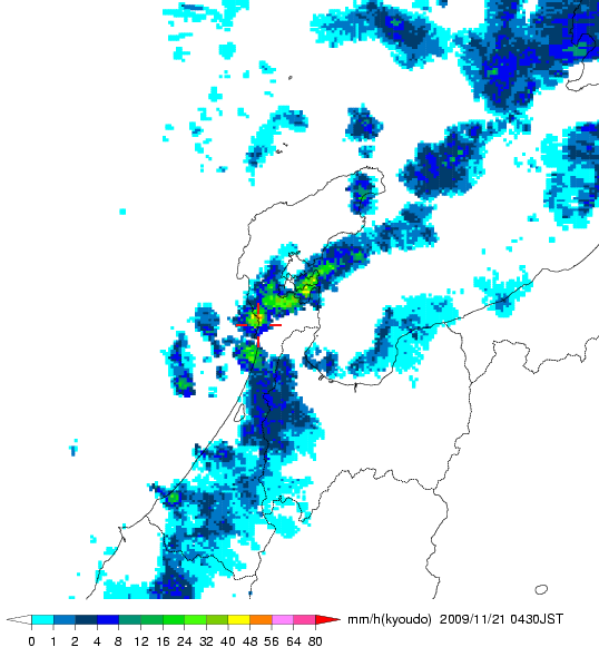 気象レーダー画像