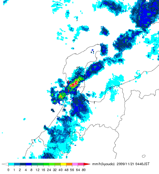 気象レーダー画像