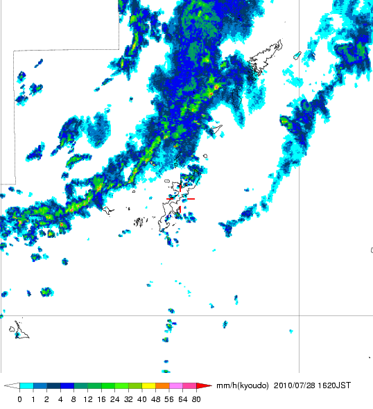 気象レーダー画像