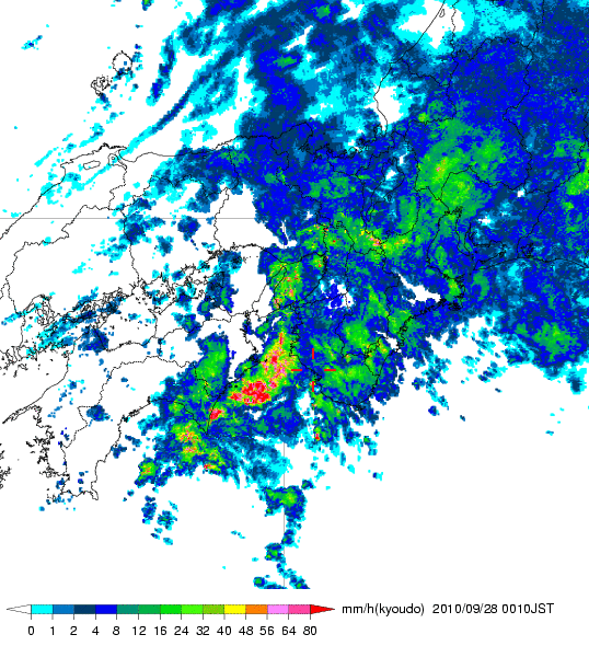 気象レーダー画像