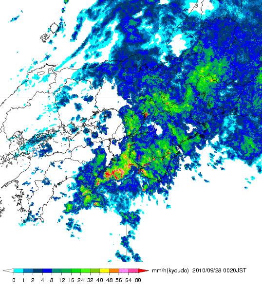 気象レーダー画像