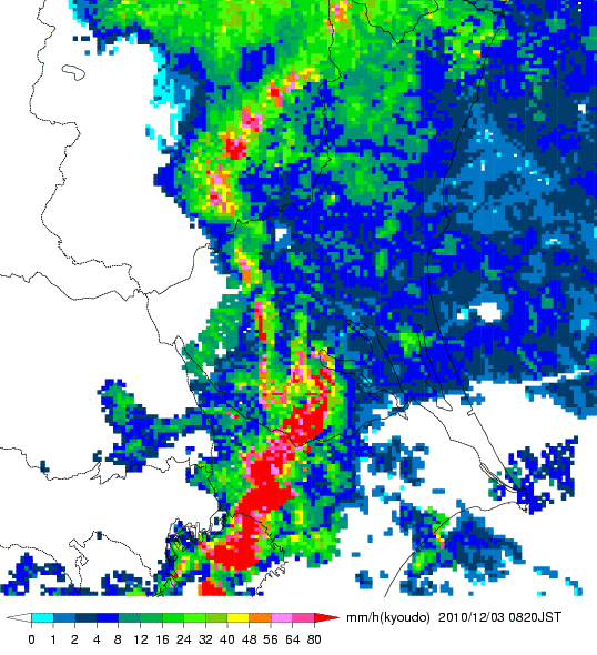 気象レーダー画像