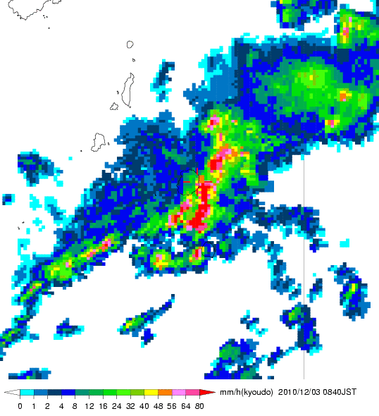 気象レーダー画像