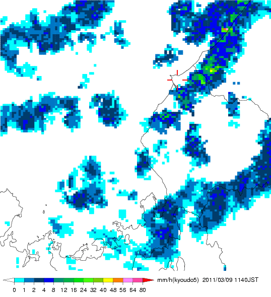 気象レーダー画像