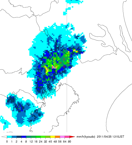 気象レーダー画像