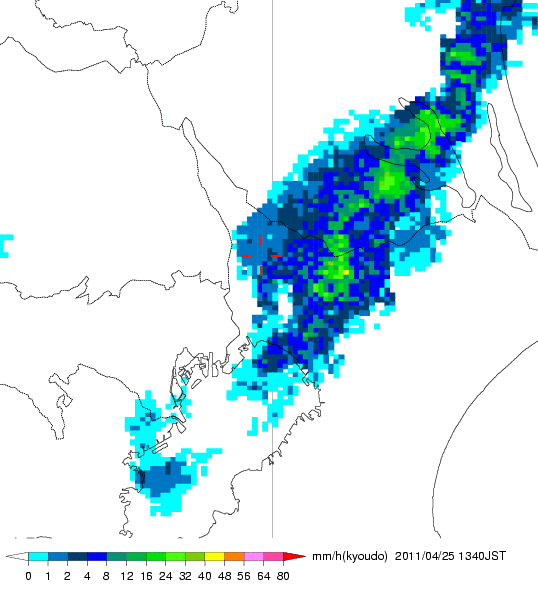 気象レーダー画像