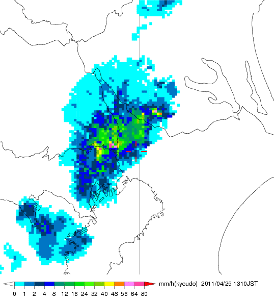 気象レーダー画像
