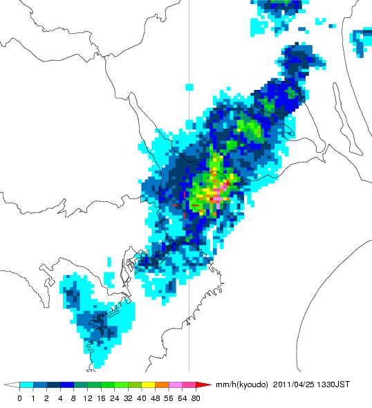 気象レーダー画像