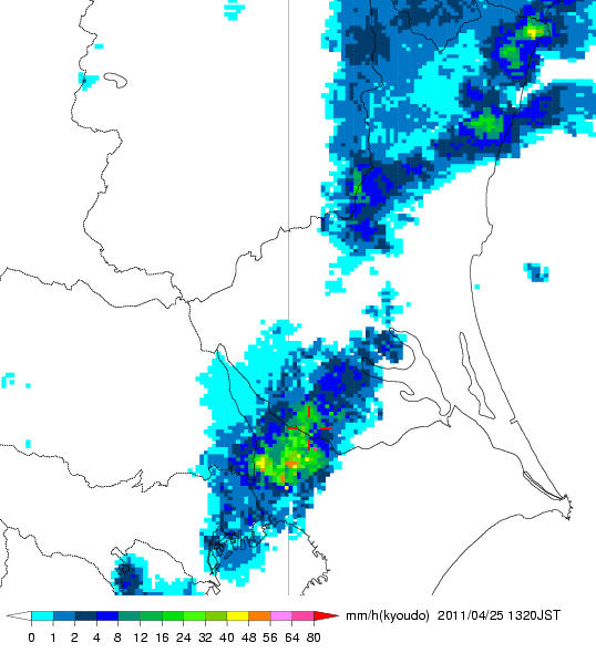 気象レーダー画像