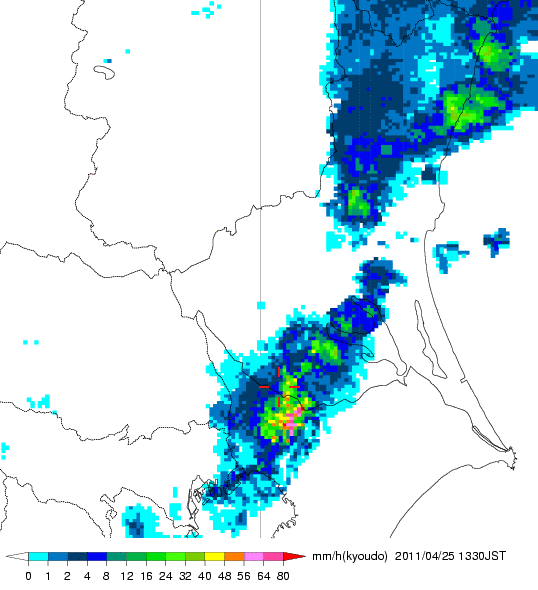 気象レーダー画像