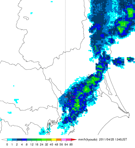 気象レーダー画像
