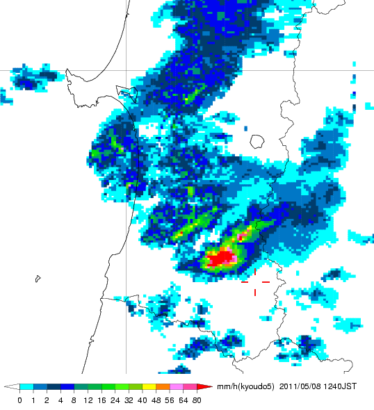 気象レーダー画像