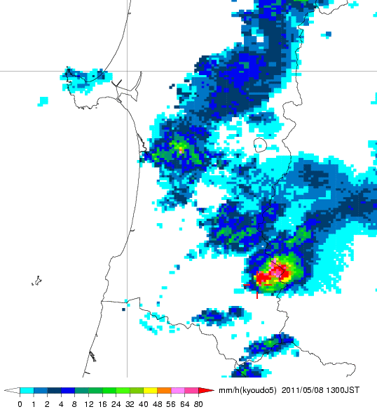 気象レーダー画像