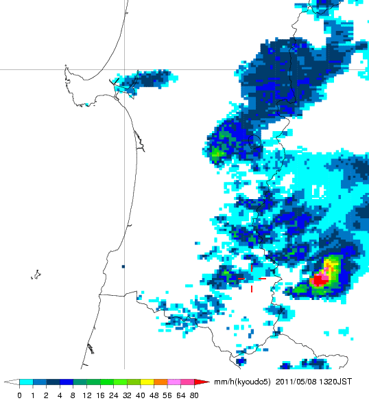 気象レーダー画像