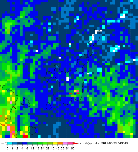 気象レーダー画像