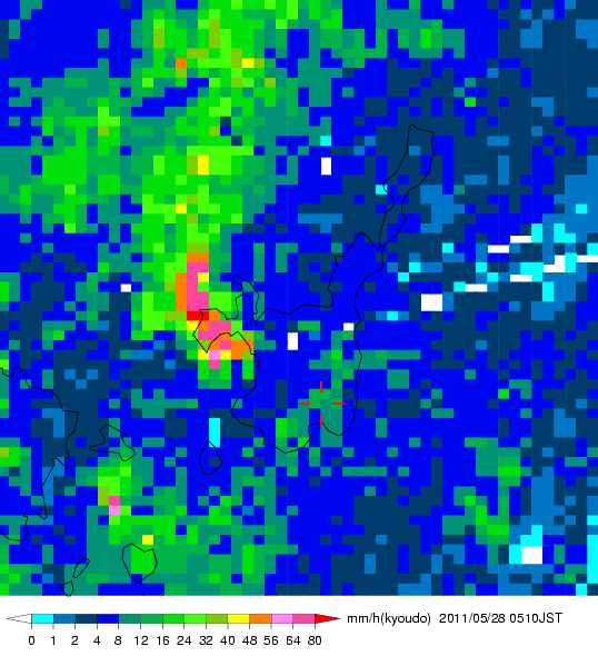気象レーダー画像