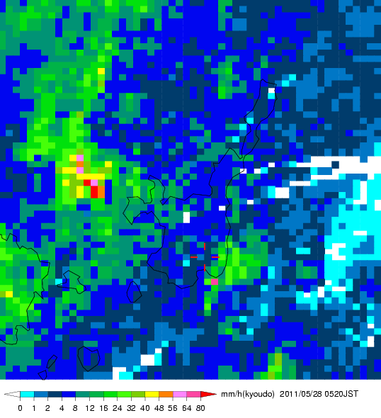 気象レーダー画像