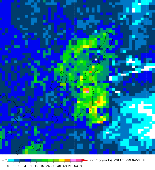 気象レーダー画像