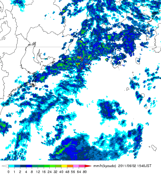 気象レーダー画像
