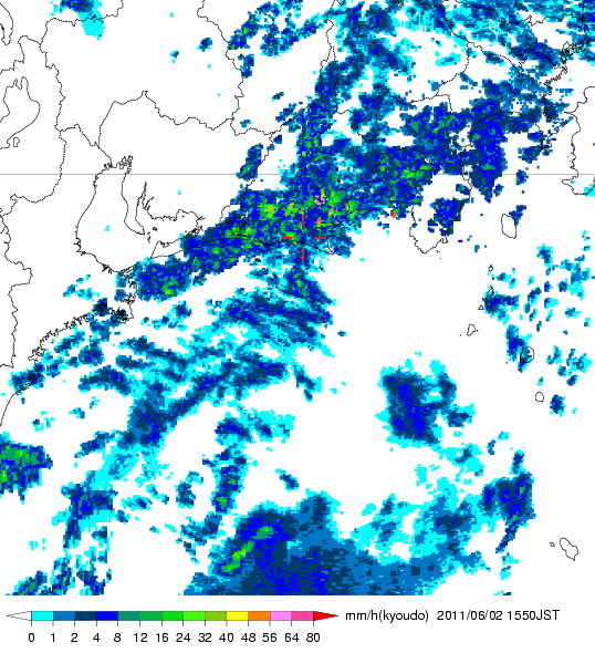 気象レーダー画像