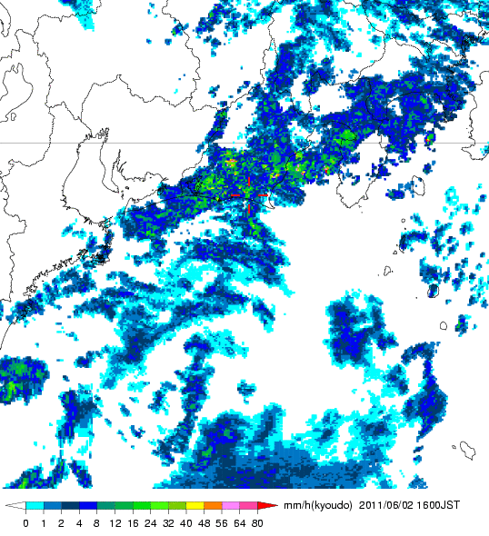 気象レーダー画像
