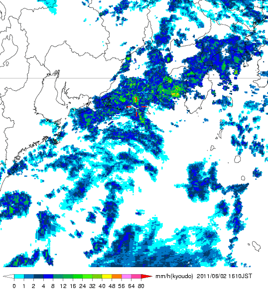 気象レーダー画像