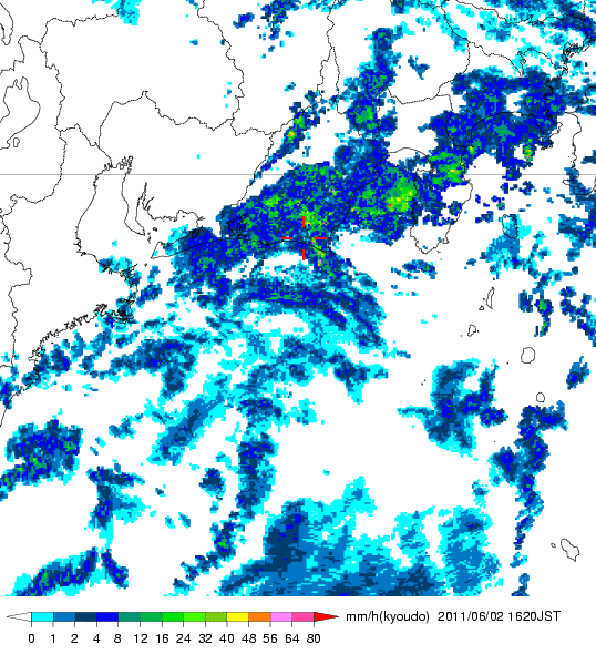 気象レーダー画像