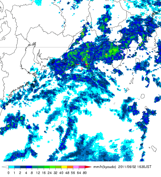 気象レーダー画像