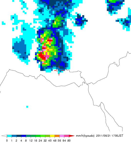 気象レーダー画像
