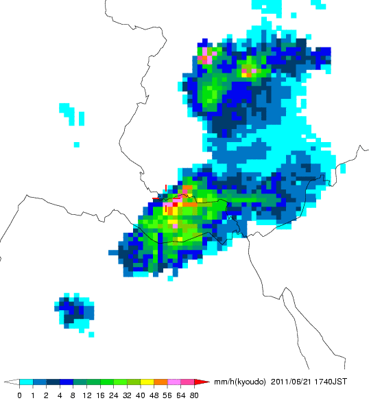 気象レーダー画像