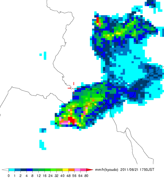 気象レーダー画像