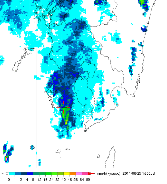 気象レーダー画像