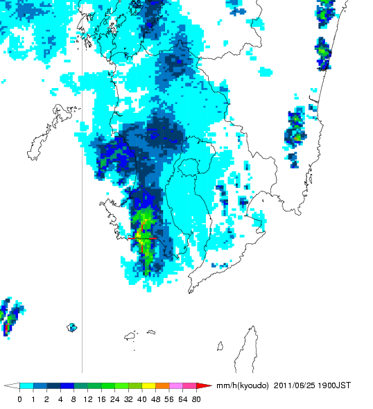気象レーダー画像