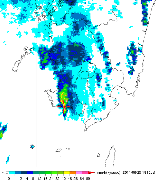 気象レーダー画像