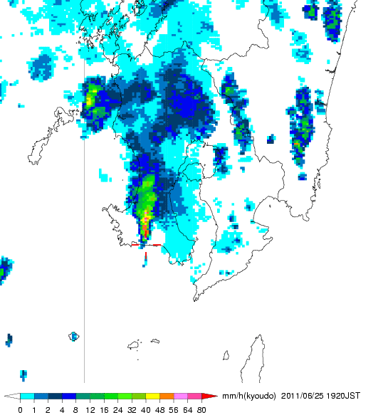 気象レーダー画像