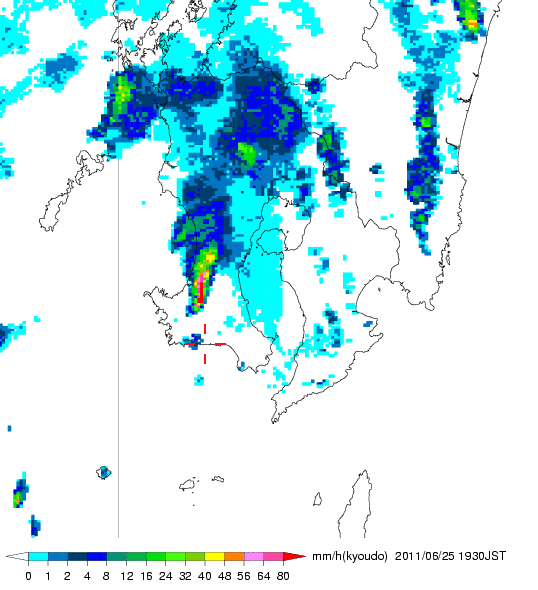 気象レーダー画像