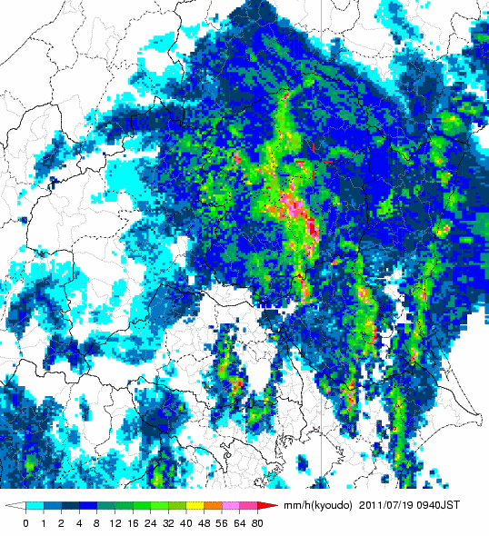 気象レーダー画像