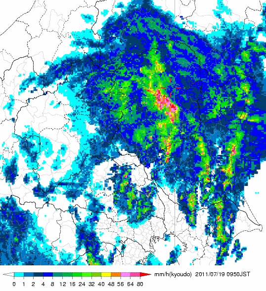 気象レーダー画像