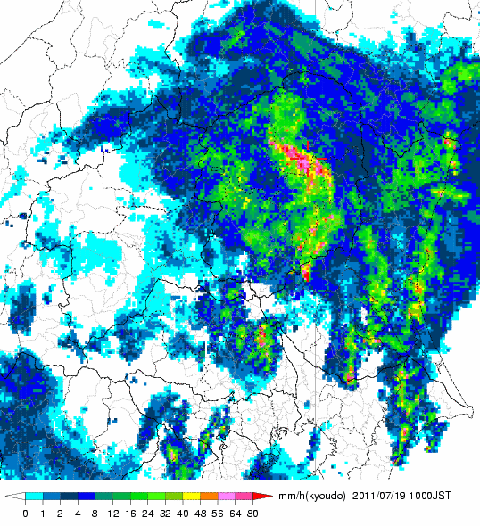 気象レーダー画像