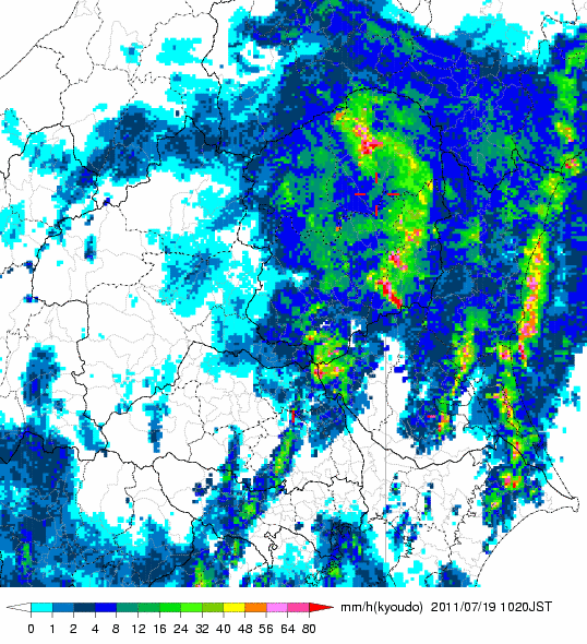 気象レーダー画像