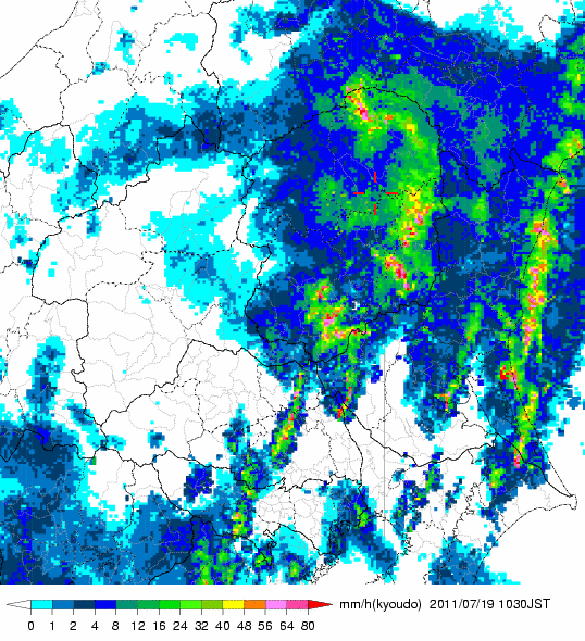 気象レーダー画像