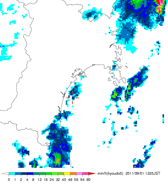 気象レーダー画像