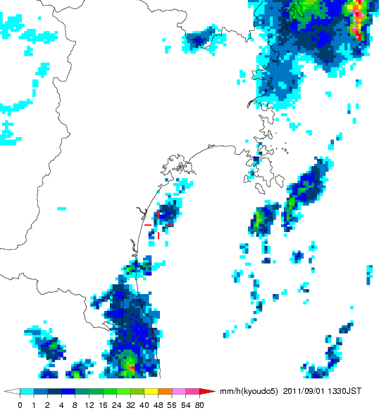 気象レーダー画像